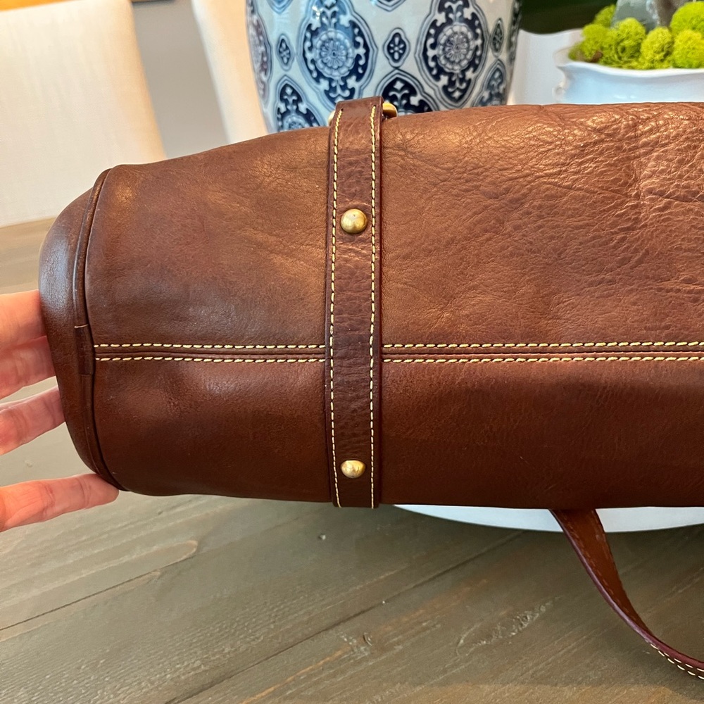 Dooney & Bourke Rich Brown Leather Satchel - Picture 7 of 16